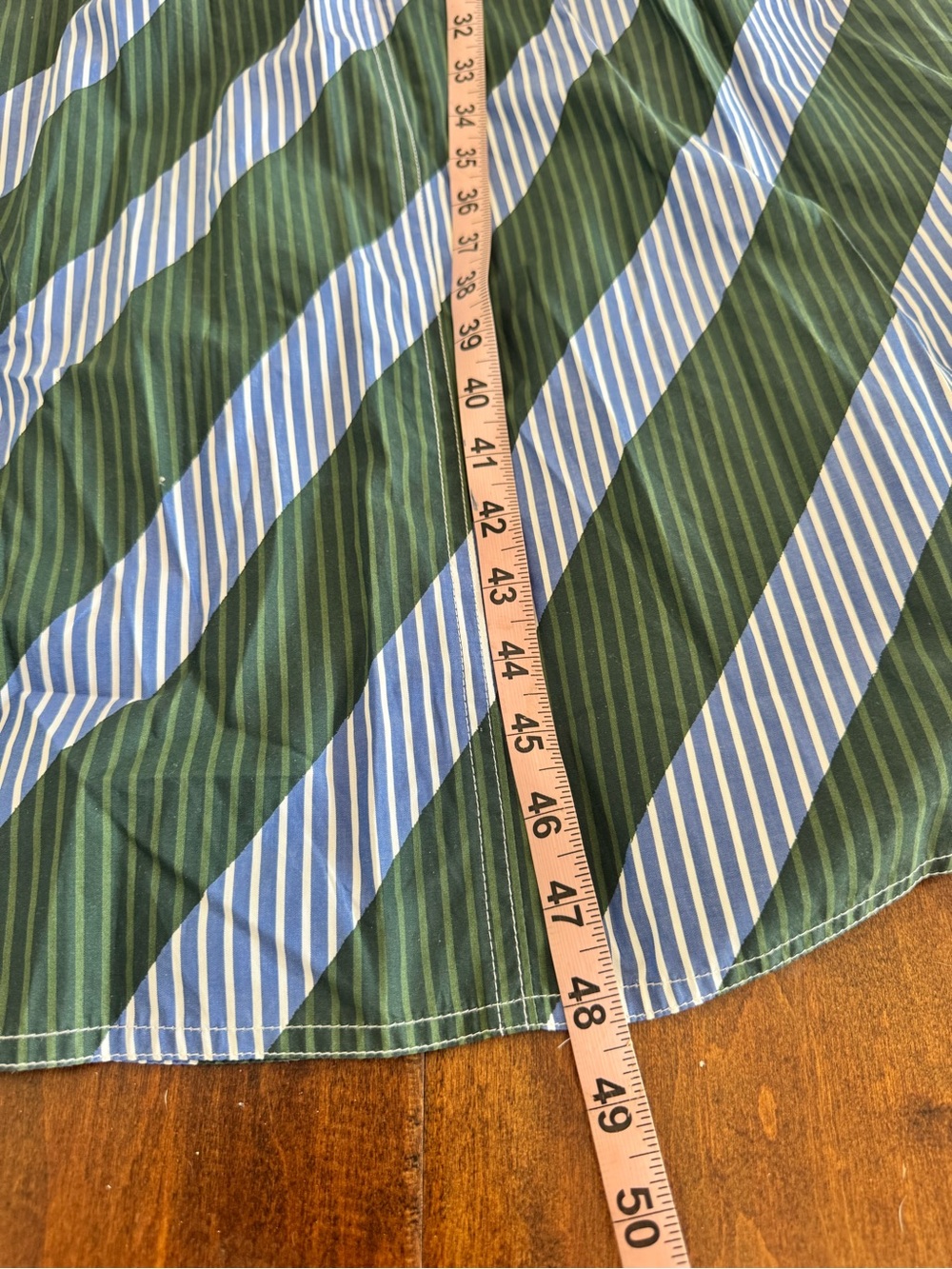 Tory Burch Striped Wrap Dress in Dark Green and Light Blue - Picture 7 of 7